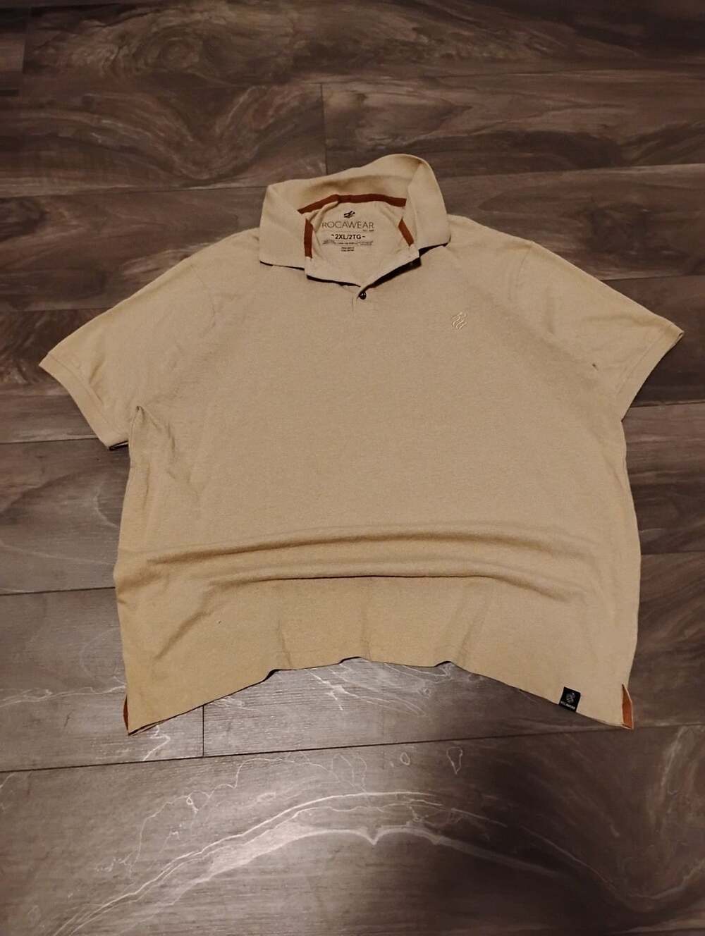 Rocawear Polo Shirt Size 2XL Tan Short Sleeve